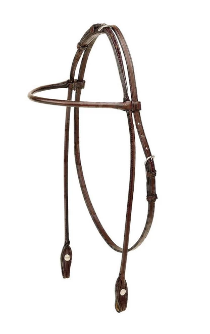 Tory Leather Rolled Brow Headstall - Arabian 1 Tory Leather Rolled Brow Headstall - Arabian