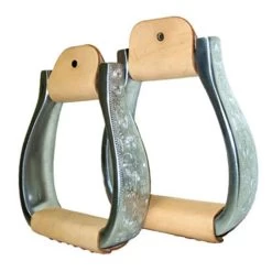 Aluminum Modified Oxbow Engraved Western Stirrups