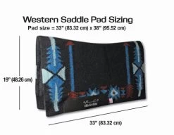 Professional's Choice Fuse Navajo Top Felt Pad -Western Tack Outlet Store Western Saddle Pads size chart PC 01970.1676413909