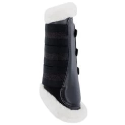 B Vertigo Drew Fleece Lined Brushing Boots -Western Tack Outlet Store b vertigo drew fleece fur line black front 19201 BLK horze 31359.1654288780