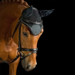 Kavalkade Crystal Fly Bonnet -Western Tack Outlet Store crystal fly bonnet black lifestyle 36103 BLACK kavalkade 32620.1621107269