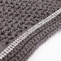 Kavalkade Crystal Fly Bonnet -Western Tack Outlet Store crystal fly bonnet dark gray detail 36103 DK.GRAY kavalkade 00688.1621107288