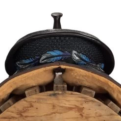 Alamo Saddlery Feather Barrel Saddle -Western Tack Outlet Store feather barrel brown blue cantle FEATHER alamo 59547.1650659567