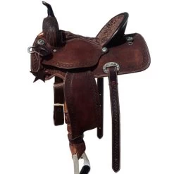 Alamo Saddlery Geo Aztec Barrel Saddle 11 Alamo Saddlery Geo Aztec Barrel Saddle -Western Tack Outlet Store geo barrel brown side GEO AZT alamo 34867.1650487061