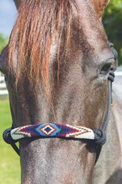 Professional's Choice Beaded Rope Halter & 10 Ft Lead -Western Tack Outlet Store hrb black turq beaded halter 73270 76901.1527298962