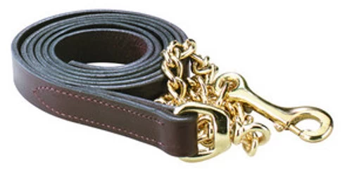 Perri's Leather Lead With Brass Chain 1 Perri's Leather Lead With Brass Chain