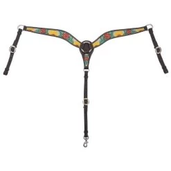 Circle Y Rising Sunflower Breast Collar -Western Tack Outlet Store rising sunflower breast collar brown multicolor front 1002 23 SC circle y 88765.1613180126