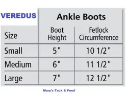 Veredus Carbon Gel Vento Ankle Boots -Western Tack Outlet Store size chart ankle boot veredus 94016.1603567075